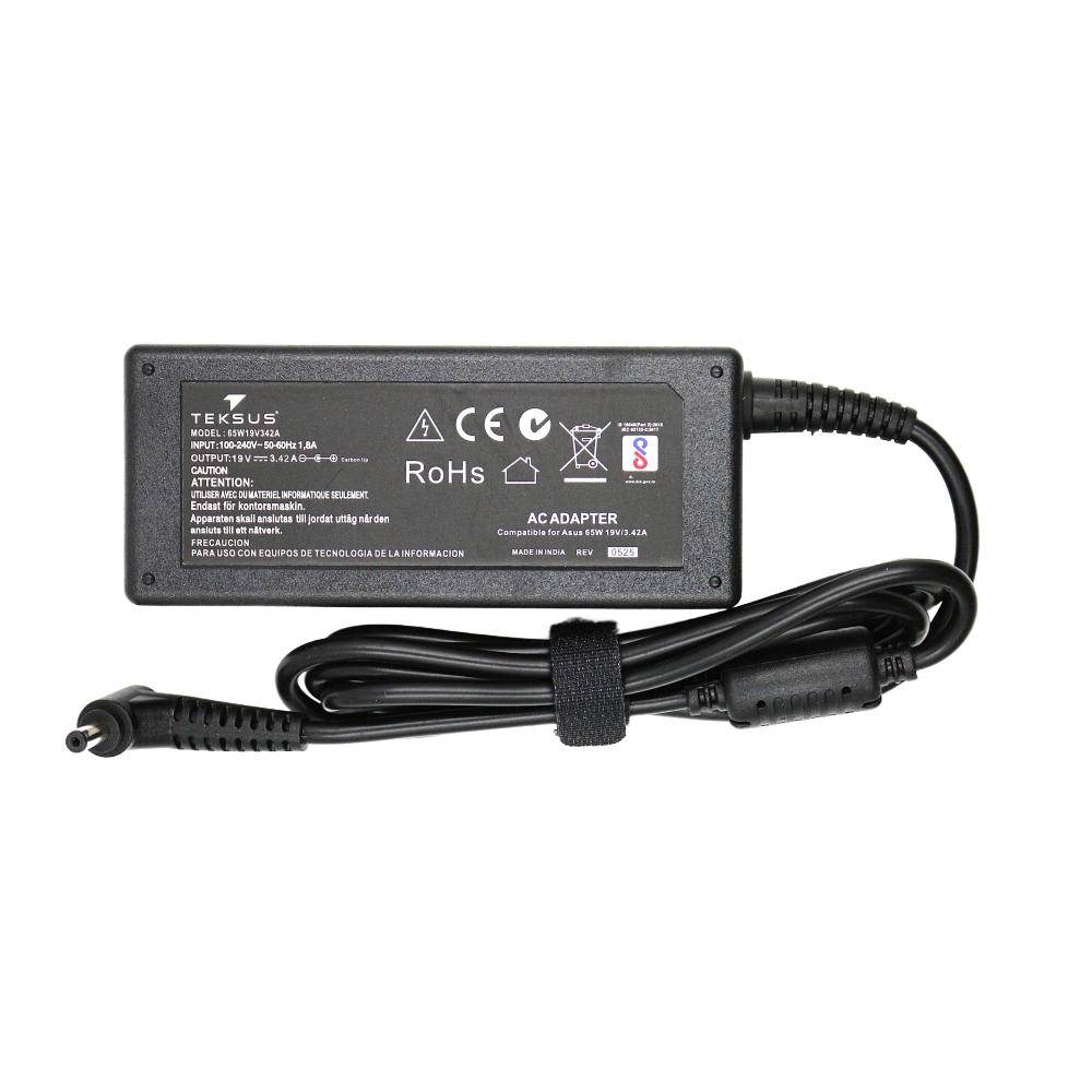 Teksus  Laptop Adapter Compatible For Asus 65w | 19v/3.42a | 4.0mm x 1.35mm view 2